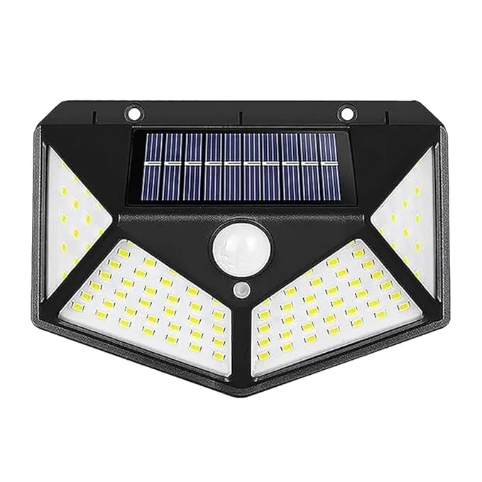 MIRADH Solar Motion Sensor Sun-Powered LED Wall Light | 1W Wireless Waterproof Outdoor LED Lamp with 120 Degrees Angle Lighting | Wall-Mounted Light for Garden, Pathway, Yard