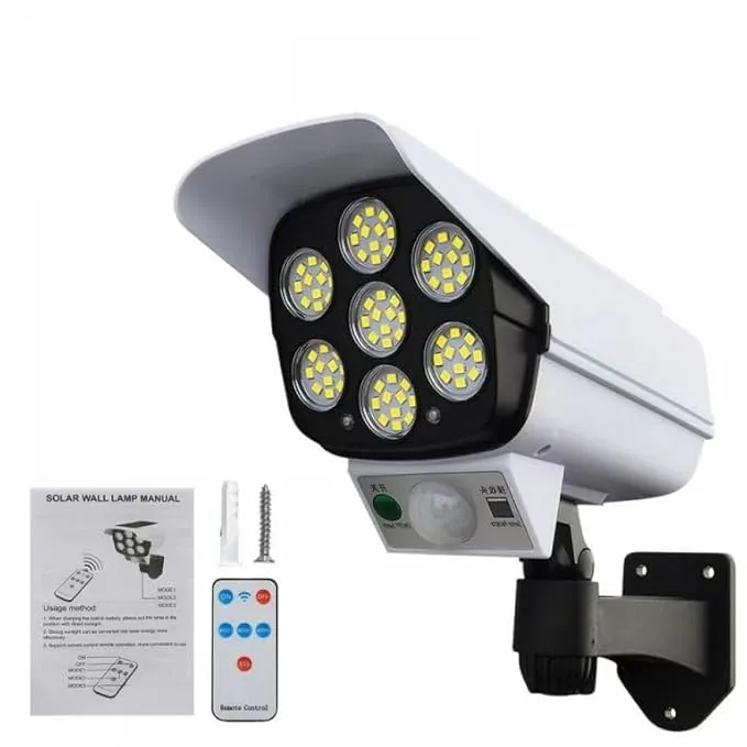 Solar Motion Sensor Light Dummy Security Camera – Waterproof Outdoor LED Wall Lamp with 3 Lighting Modes & 1200mAh Battery, Solar Powered Fake CCTV Light for Home, Garden & Driveway Protection