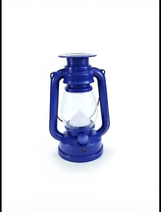 LED Solar Camping Lantern, Solar and USB Rechargeable, Warm White, ABS, Adjustable Brightness, Portable Emergency Light (Blue)