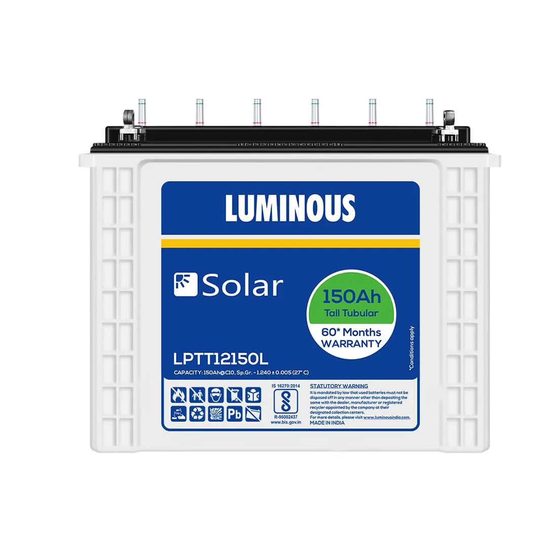 Solar Inverter Tubular Battery 150Ah Rated Capacity