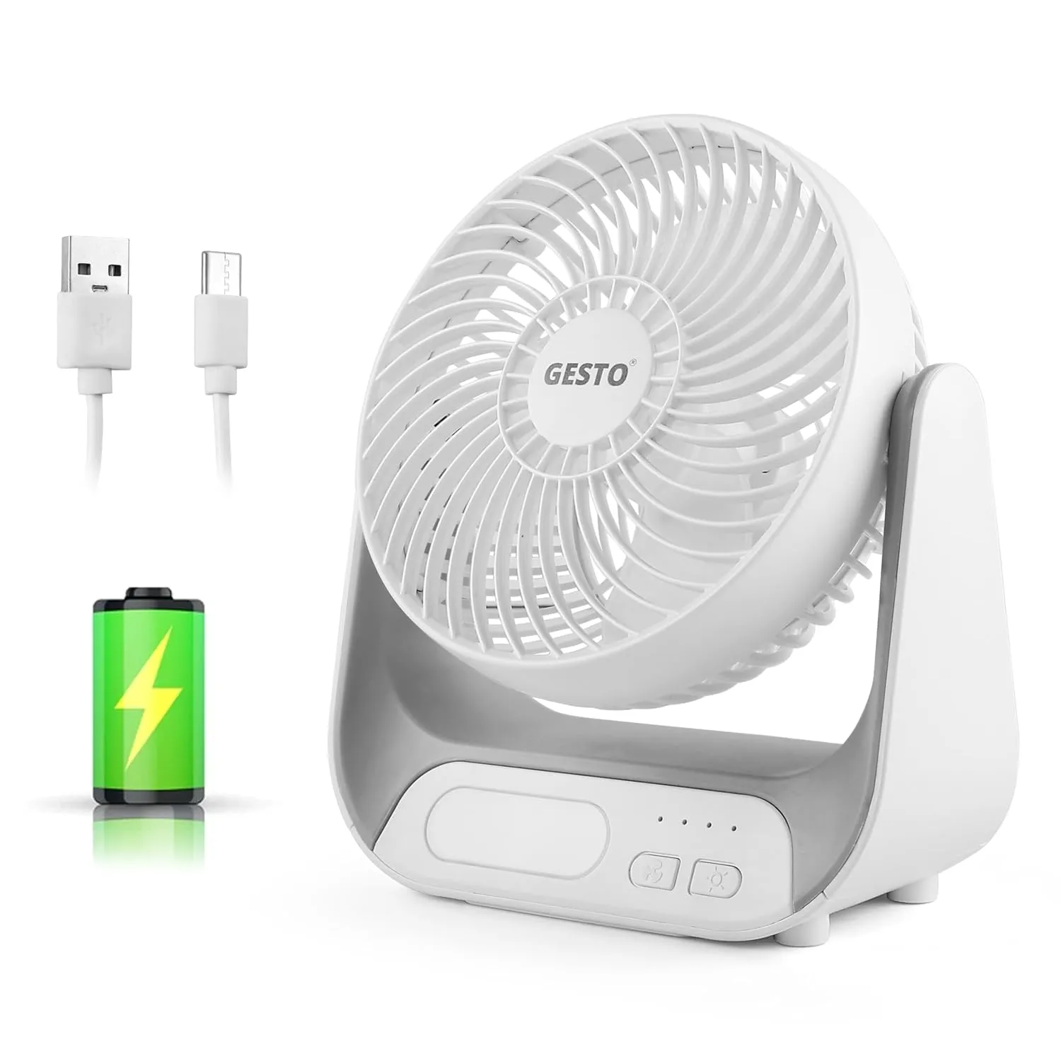 Gesto 7.4 Inch High Speed Rechargeable Table Fan for Home
