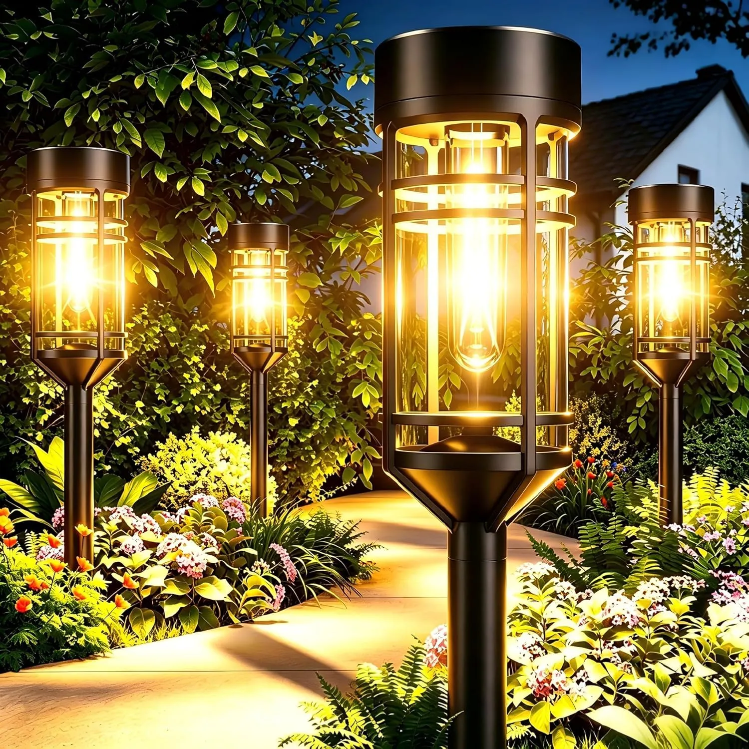 Lights Outdoor Powered Waterproof Upgraded Solar Walkway